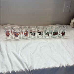 Vintage Cottagecore Bama Jelly Jars Set of 8